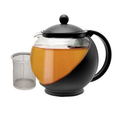 Half Moon Teapot, 40 Oz, Stainless Steel Filter, Dishwasher Safe - Primula