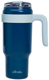 40 oz Large Insulated Stainless Steel Tumbler with Handle & Straw - blue
