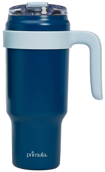 40 oz Large Insulated Stainless Steel Tumbler with Handle & Straw - blue