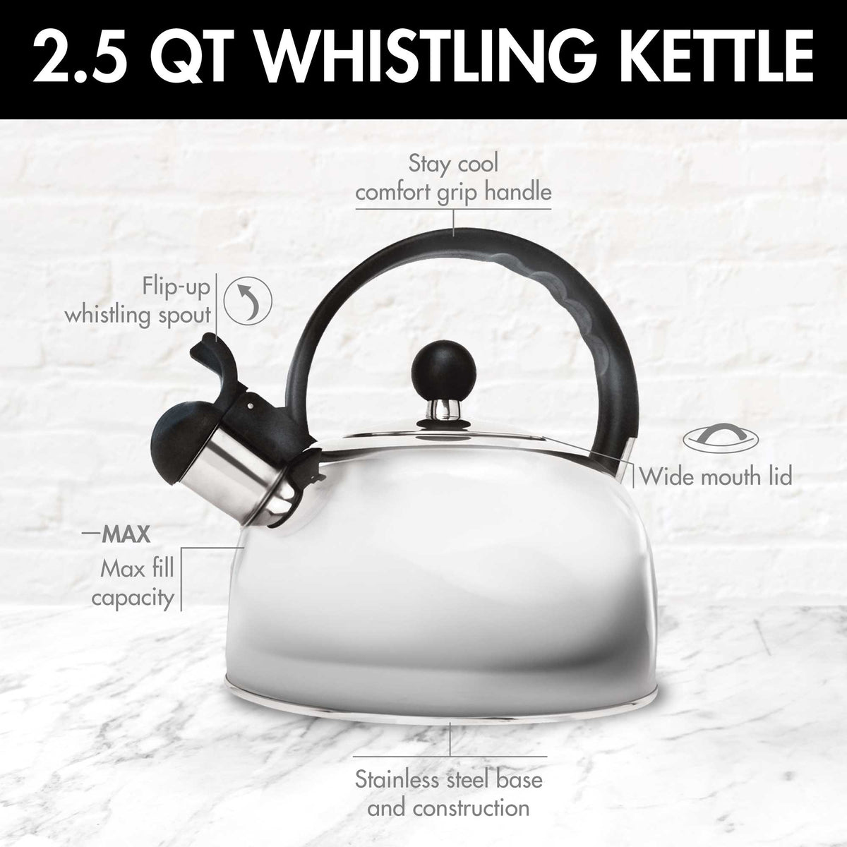 Shop Primula Liberty Whistling Kettle, 2.5 Qt, Fast Boil