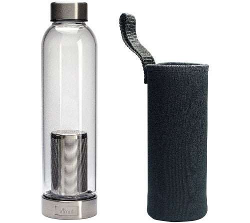 Cold Brew Coffee Bottle, 20 Oz, Stainless Steel Mesh Core, Neoprene Sleeve - Primula