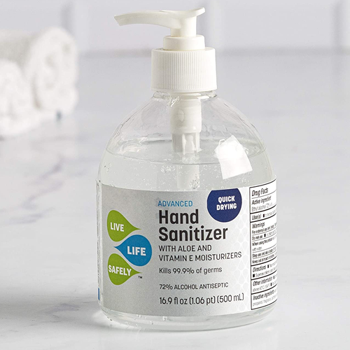 Live Life Safely 16.9 oz Hand Sanitizer with Pump, 4 Bottles