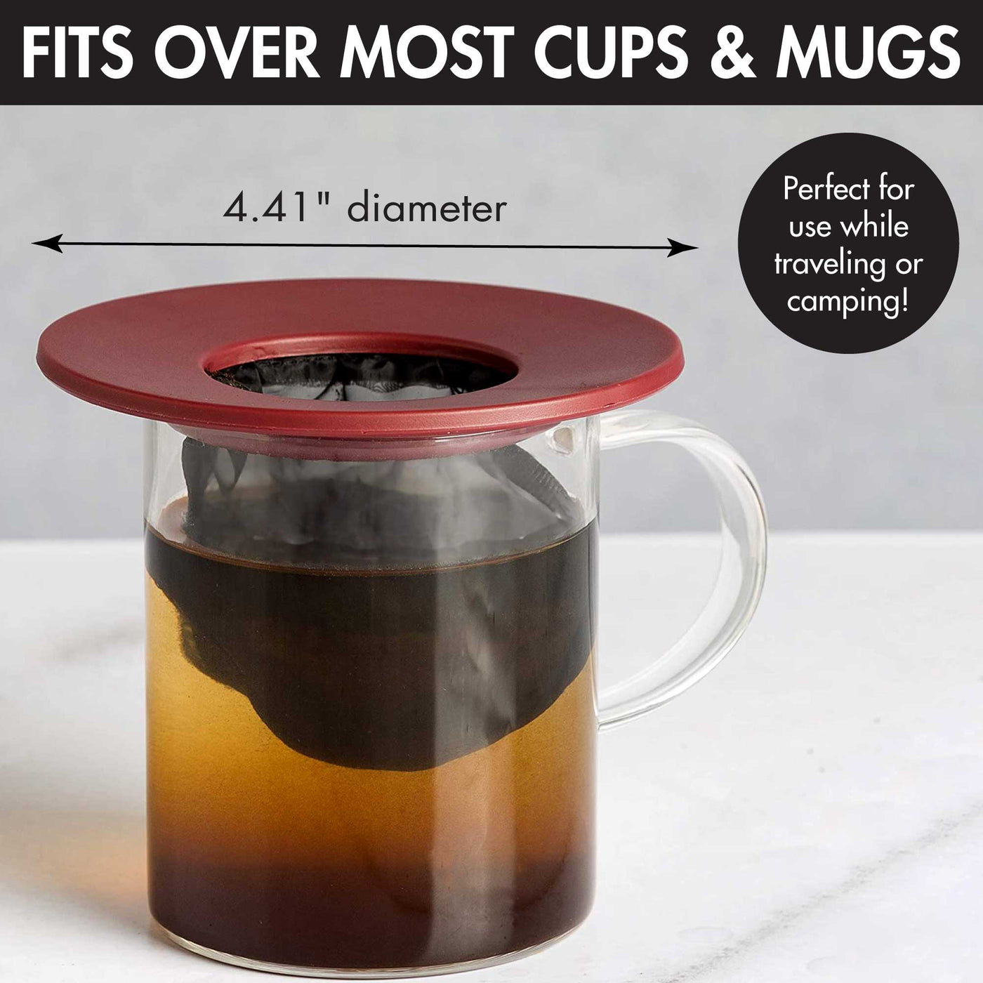 Primula Brew Buddy draagbare pour over, herbruikbaar fijnmazig filter, vaatwasmachinebestendig, enkele kop koffie of thee bij elke dikte, ideaal voor reizen of kamperen, 404,88 ml, rood Primula Brew Buddy draagbare pour over, herbruikbaar fijnmazig filter, vaatwasmachinebestendig, enkele kop koffie of thee bij elke dikte, ideaal voor reizen of kamperen, 404,88 ml, rood