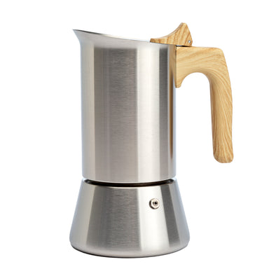 Espresso Maker, 6 Cup, Stainless Steel, Soft Touch Handle for Italian & Cuban Style Coffee Brewing
