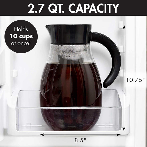 Flavor Up Infusion Pitcher, 2.7 Qt, Cold Brew Pitcher, Leak-Proof - Primula