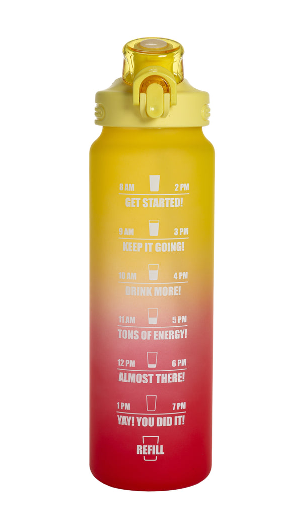 Motivational Water Bottle, 32 oz, Time Marker Bottle with Straw and Leakproof Flip-Top Lid – Primula