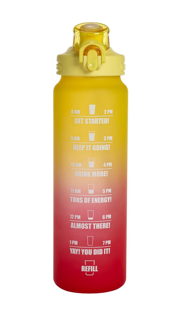 Motivational Water Bottle, 32 oz, Time Marker Bottle with Straw and Leakproof Flip-Top Lid – Primula