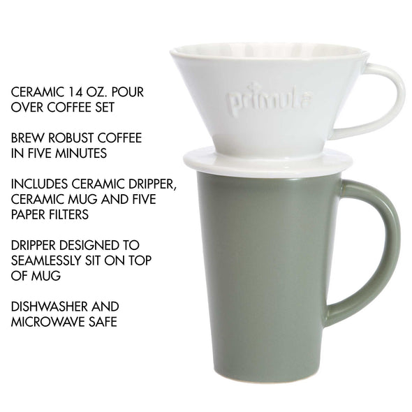 Primula Summit Pour Over, 14 Oz, Coffee Dripper Set With Mug