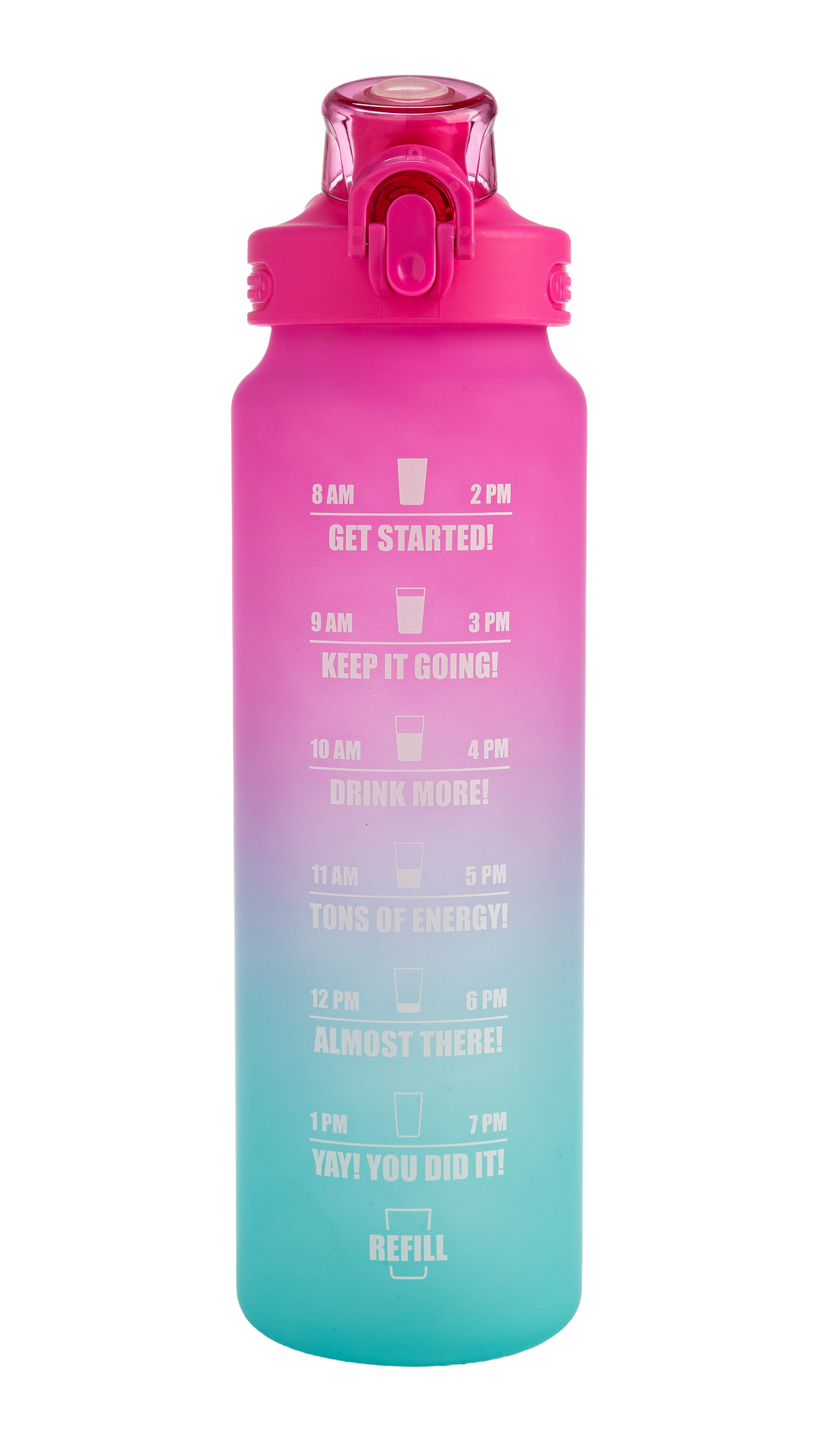 Motivational Water Bottle, 32 oz, Time Marker Bottle with Straw and Le
