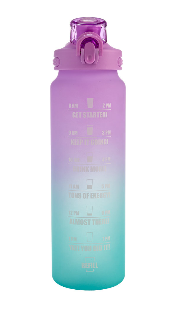 Motivational Water Bottle, 32 oz, Time Marker Bottle with Straw and Leakproof Flip-Top Lid – Primula