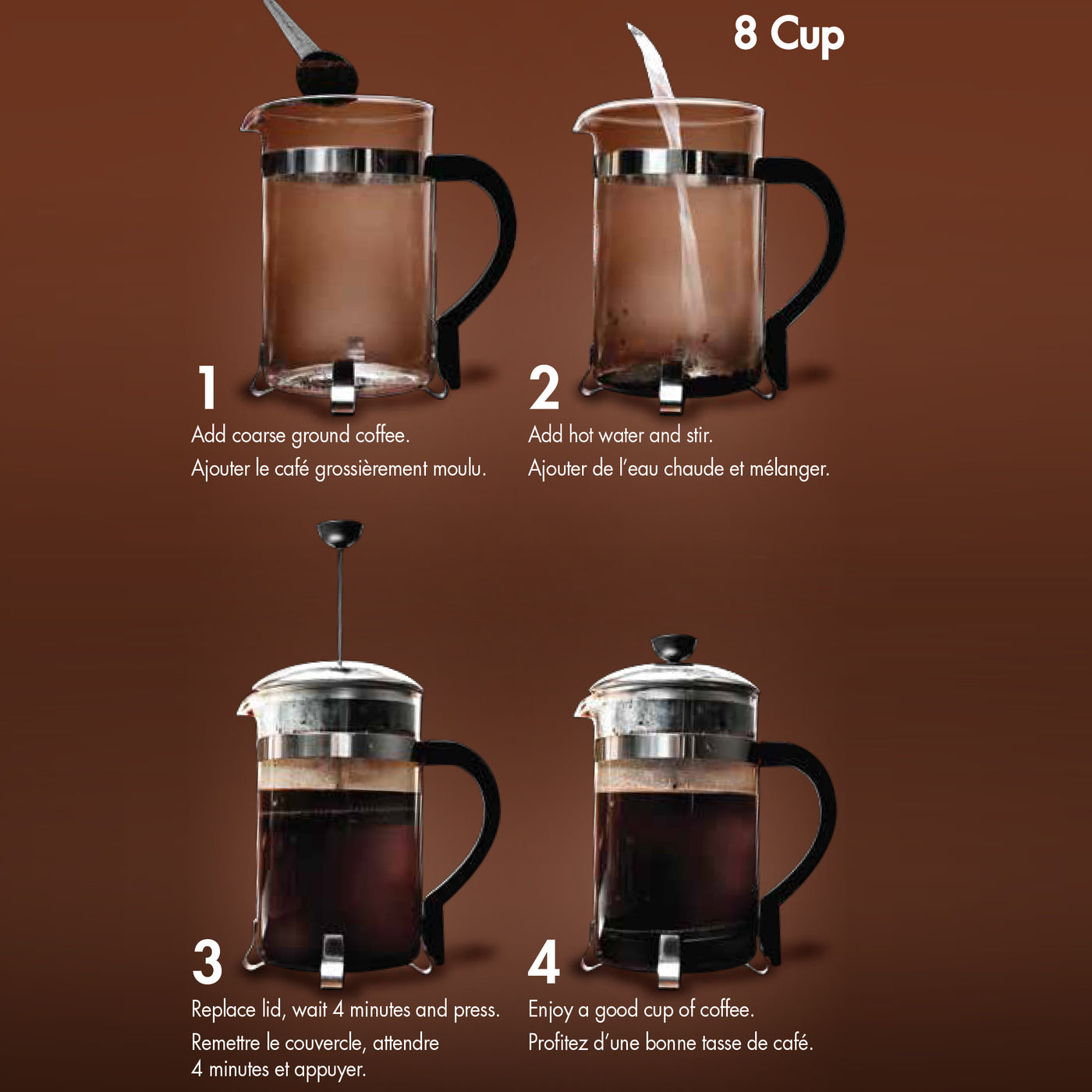 Primula Classic Coffee Press Borocilicate Glass, Cup