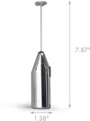 Handheld Milk Frother dimensions on white background
