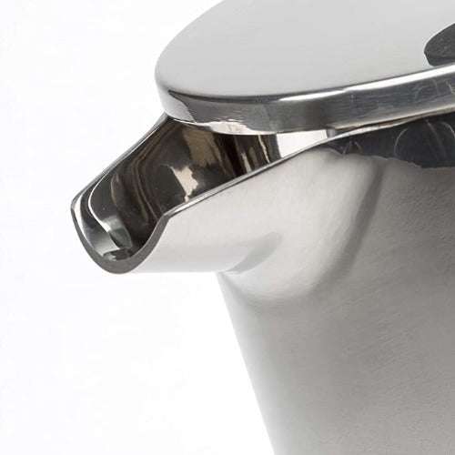Lexington Double Wall Stainless Steel Coffee Press close up to spout on white background