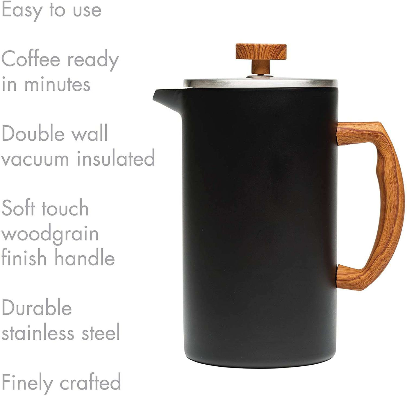 Primula Double Wall Stainless Steel Coffee Press - Matte Black, 64