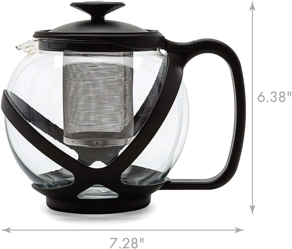 Tempo Teapot Borosilicate Glass Teapot With Lid dimensions