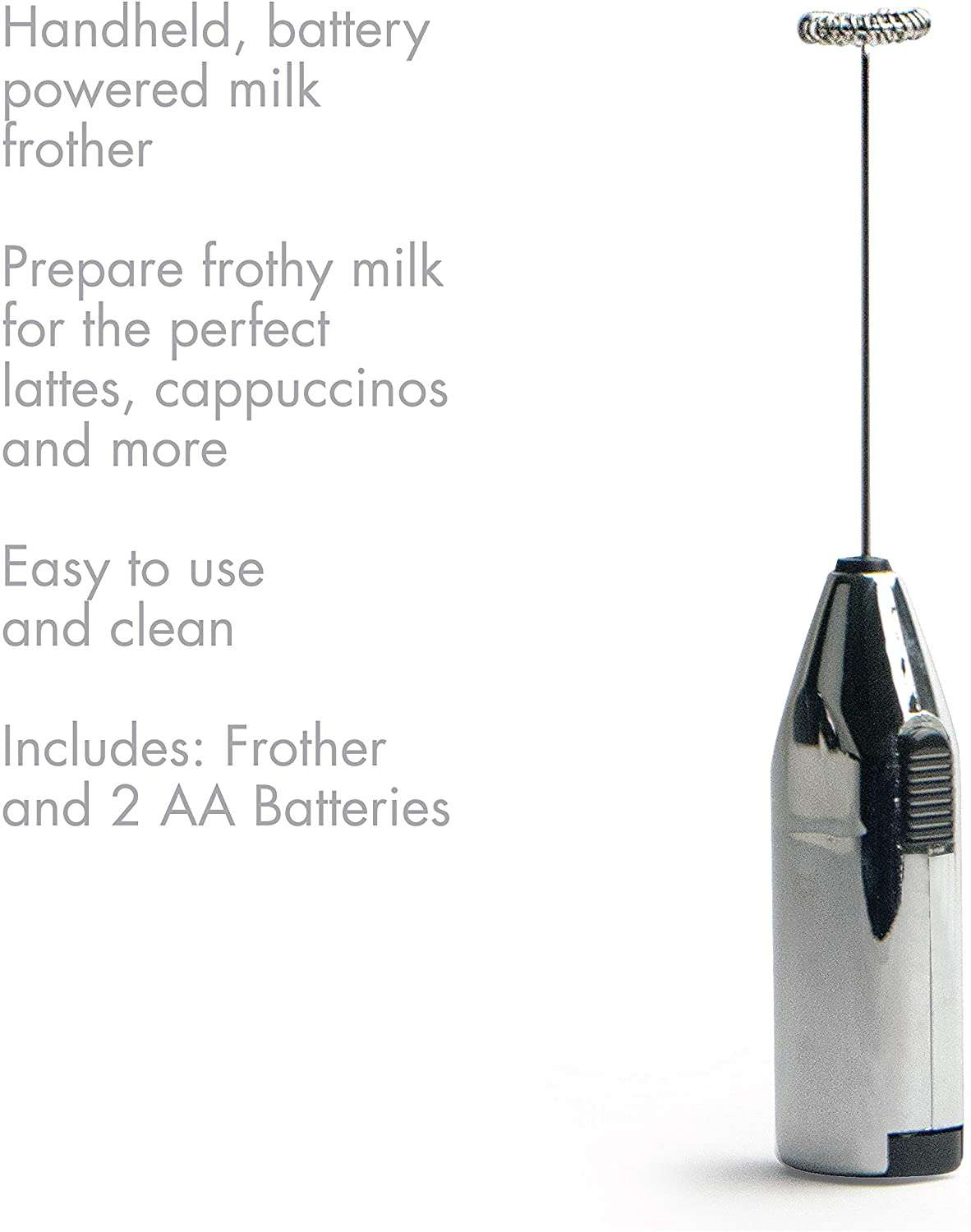 Primula Handheld Milk Frother, Foam Lattes, Cappuccinos