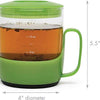 Addison Borosilicate Glass Tea Steeper with Stainless Steel Filter dimensions