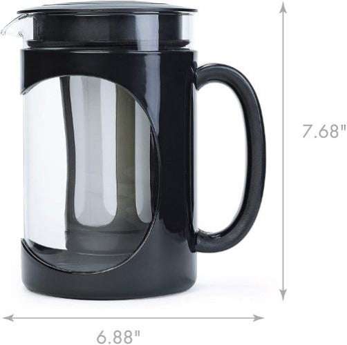 The Primula Burke Cold Brew Maker is 7.68" tall and 6.88" wide