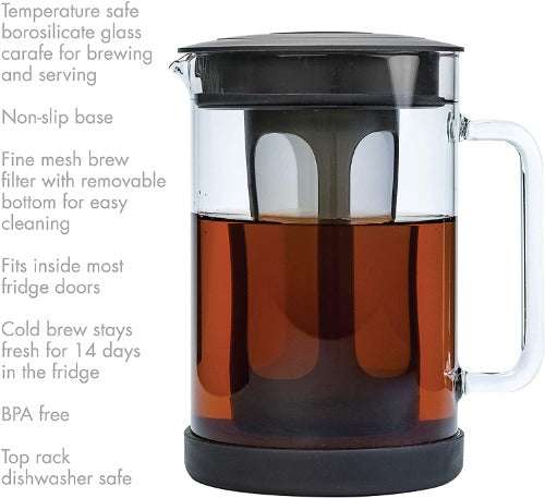 Pace Cold Brew Maker with features on white background