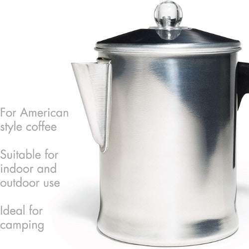Doris Percolator with features on white background