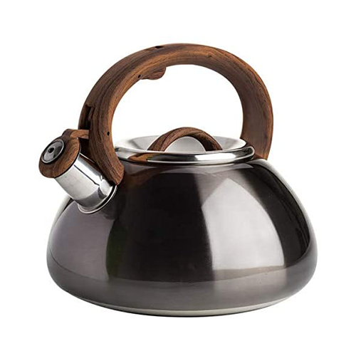 Primula Avalon Whistling Stovetop Tea Kettle, Food Grade Stainless Steel  Wide Mouth, Fast to Boil, Cool Touch Handle, 2.5-Quart, Matte Black and