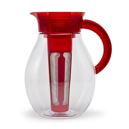 Red Big Iced Tea Pitcher on white background
