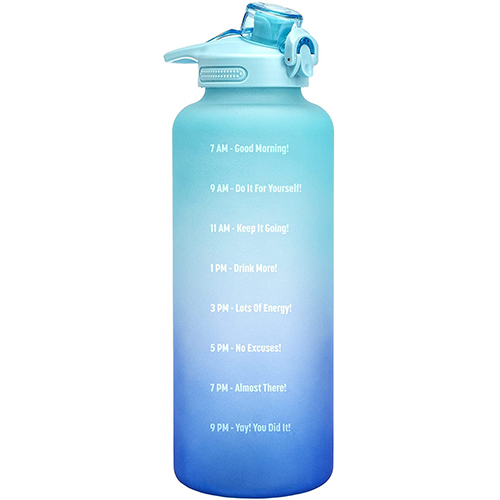 Motivational Water Bottle with Time Marker Ensure You Drink Enough