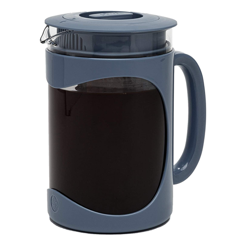 Primula Burke Glass Cold Brew Iced Coffee Maker with Removable Mesh Filter, 1.6 Quarts, Blue