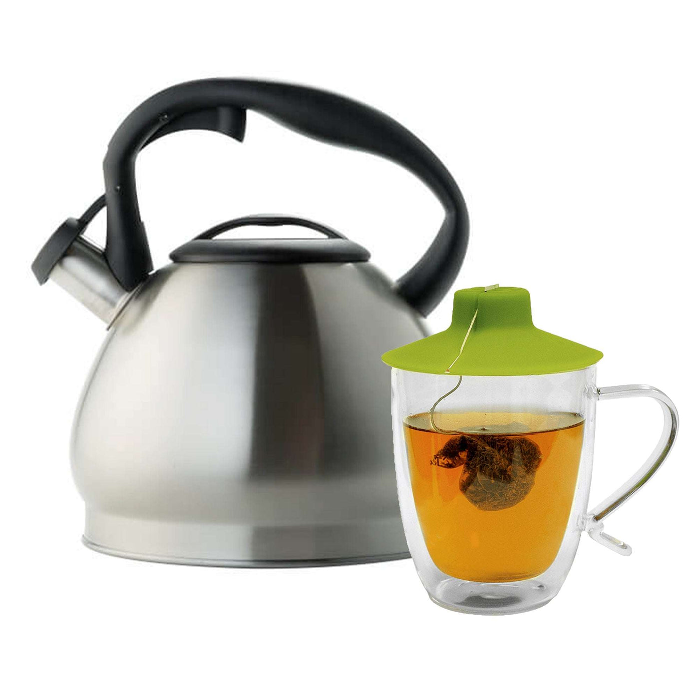 Primula Tea Bundle, Cascade Kettle and Glass Mug with Tea Bag Buddy