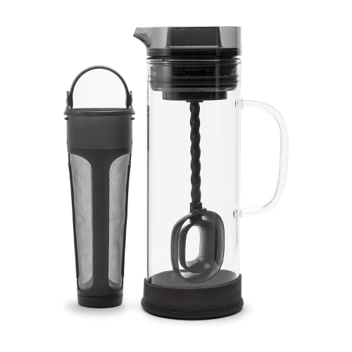 Primula Burke Glass Cold Brew Iced Coffee Maker with Removable Mesh Filter,  1.6 Quarts, Black 