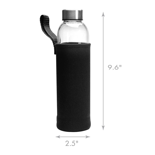 The primula cold brew bottle is 9.6" tall and 2.5" wide at the base
