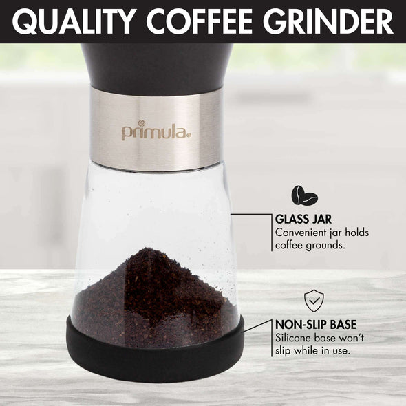 Primula Adjustable Burr Coffee Grinder - Stainless Steel / Ceramic Mill - Primula