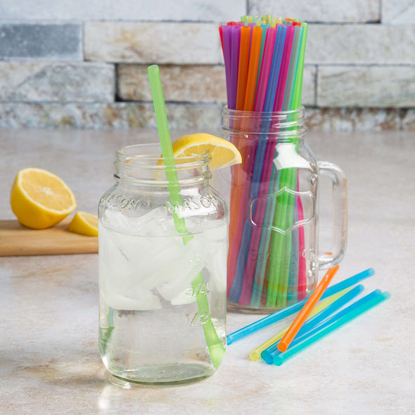 12 Pack Straw, Assorted Colors reusable in lifestyle setting