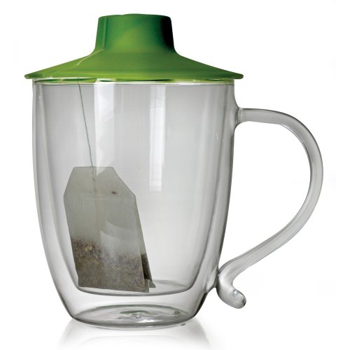 Primula 16 oz. Temperature Safe Glass Double Wall Mug with Tea Bag