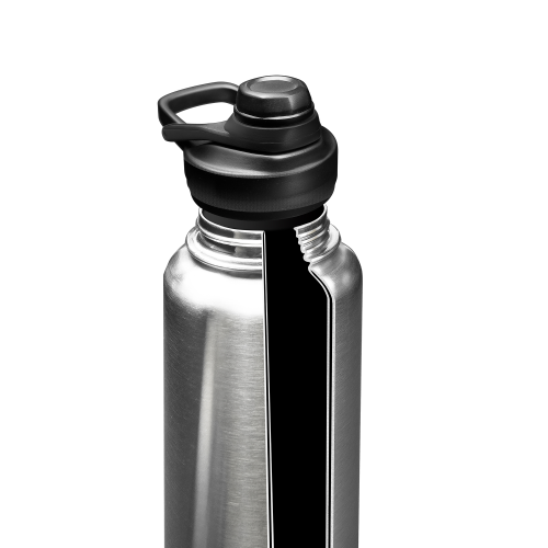 Traveler 40oz Bottle close up to double layer on white background