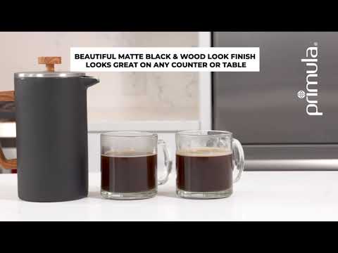 Primula Double Wall Stainless Steel Coffee Press - Matte Black - 8 Cups