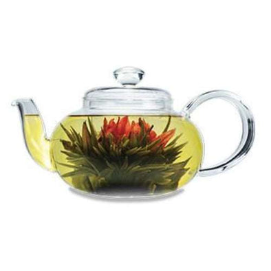 Lea Teapot with flower on white background